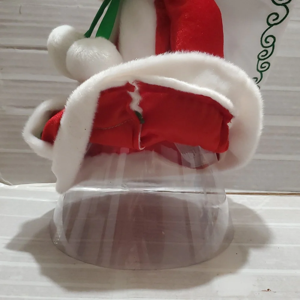 ANGEL Teddy Bear tree Topper  in Red Santa Outfit